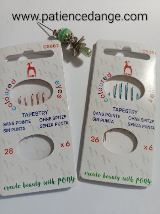 Aiguille à broder tapisserie sans pointe lot de 6 Pony Taille au choix :