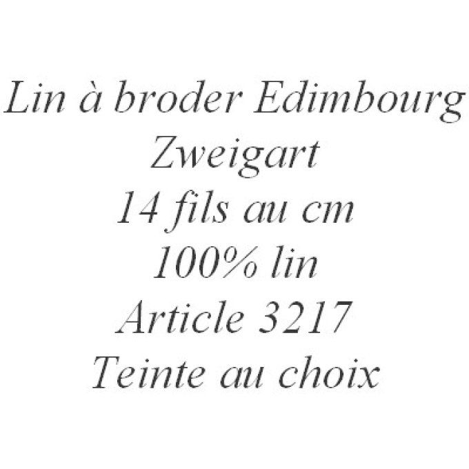 Lin à broder 14 fils au cm, Zweigart, 50cm x 70cm, teinte au choix