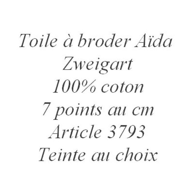 Toile à broder Aïda Zweigart, 7 points au cm, 50 cm x 55 cm, teinte au choix , prix à partir de
