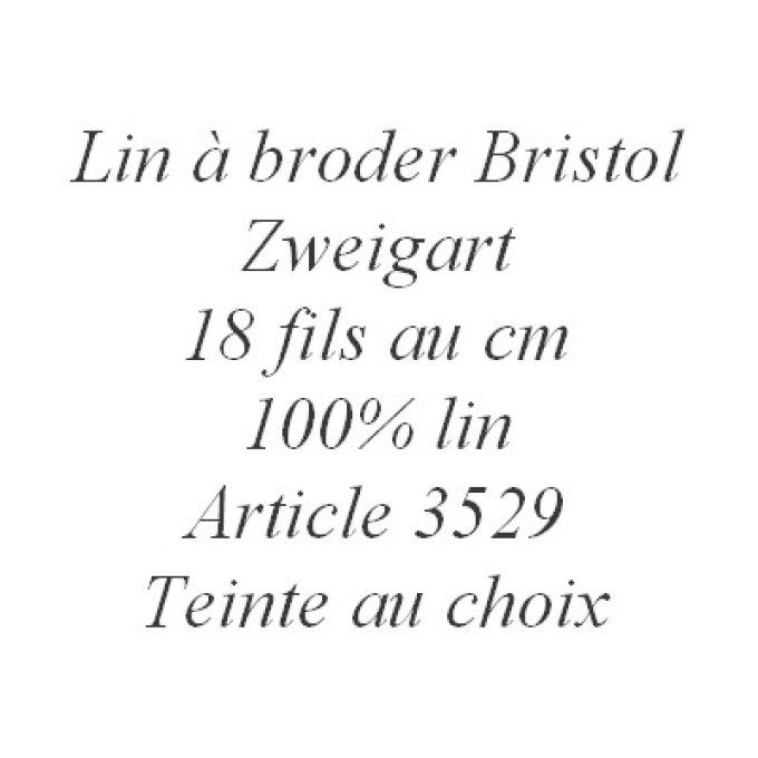 Lin à broder 18fils au cm , 50cm x 75cm teinte au choix