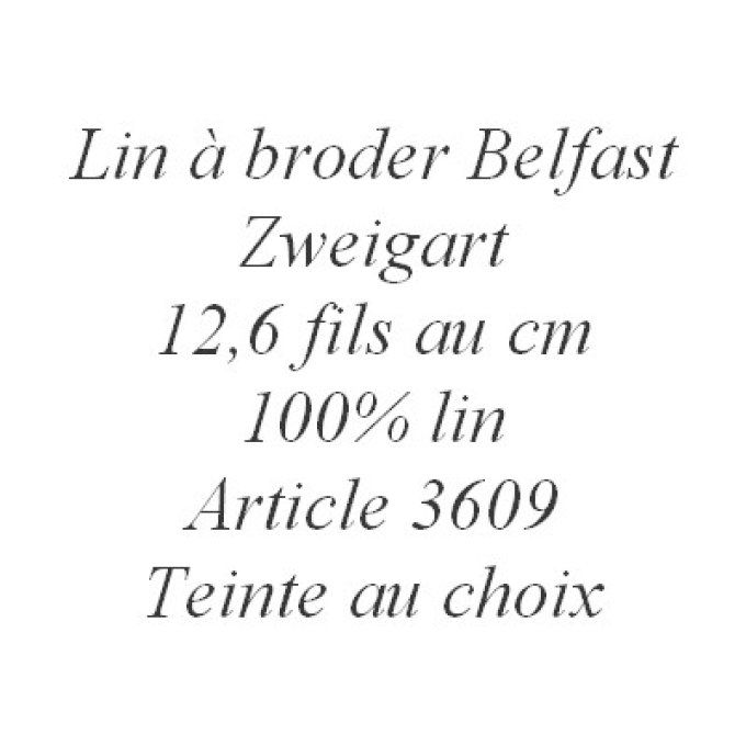Lin à broder 12,6 fils au cm Zweigart, 50cm x 70cm, teinte au choix