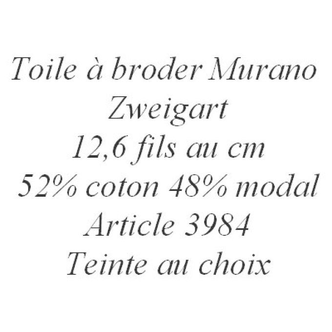 Toile à broder Murano, 12,6 fils/cm, article 3984, teinte au choix, 50cm x 70cm, prix à partir de